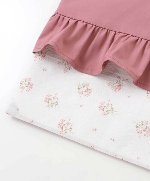 BeBe / べべ トートバッグ | 花柄切り替えフリルシューズバッグ | 詳細2