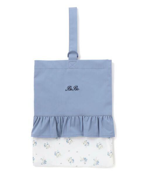 BeBe / べべ トートバッグ | 花柄切り替えフリルシューズバッグ | 詳細3