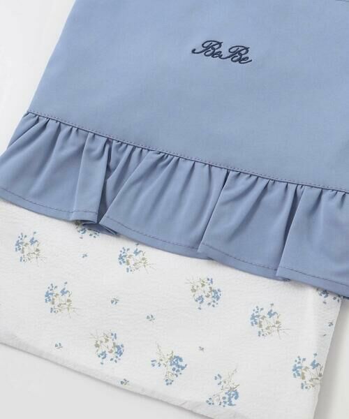 BeBe / べべ トートバッグ | 花柄切り替えフリルシューズバッグ | 詳細7