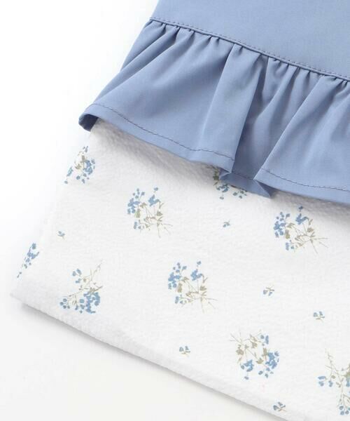 BeBe / べべ トートバッグ | 花柄切り替えフリルシューズバッグ | 詳細8