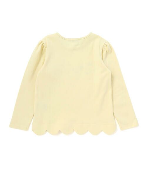 BeBe / べべ Tシャツ | フラワーロゴ刺しゅうスカラップスムース長袖Tシャツ(90~150cm) | 詳細3