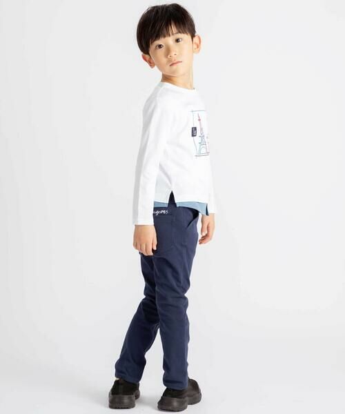 BeBe / べべ Tシャツ | エッフェル塔プリントレイヤード風スムース長袖Tシャツ(90~150cm) | 詳細2