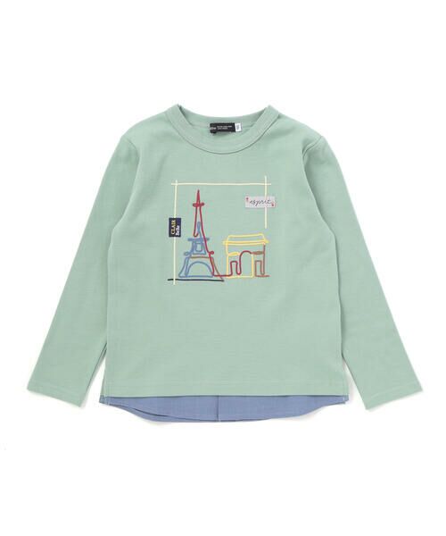 BeBe / べべ Tシャツ | エッフェル塔プリントレイヤード風スムース長袖Tシャツ(90~150cm) | 詳細6