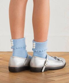 BeBe / べべ ソックス | パールモチーフ折り返しソックス(11~24cm)