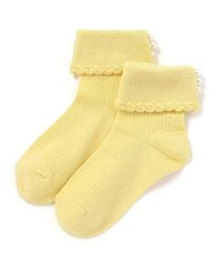 BeBe / べべ ソックス | パールモチーフ折り返しソックス(11~24cm)