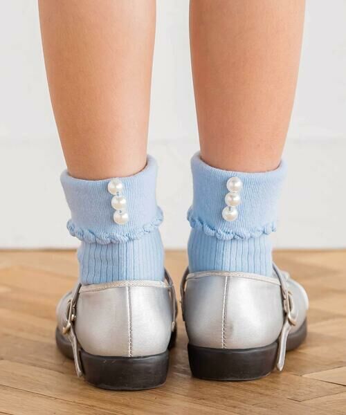 BeBe / べべ ソックス | パールモチーフ折り返しソックス(11~24cm) | 詳細1