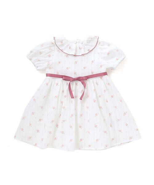 BeBe / べべ ミニ丈・ひざ丈ワンピース | 【お揃い】花柄フリルカラーパフスリーブワンピース(80~100cm) | 詳細4