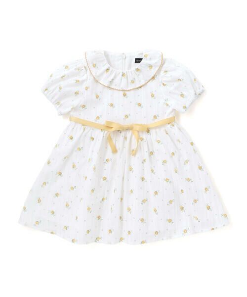 BeBe / べべ ミニ丈・ひざ丈ワンピース | 【お揃い】花柄フリルカラーパフスリーブワンピース(80~100cm) | 詳細7