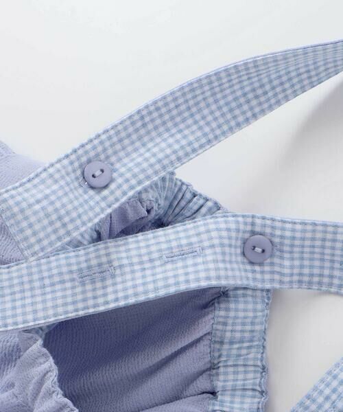 BeBe / べべ ミニ・ひざ丈スカート | 針抜き丸襟長袖ブラウス+サスペンダースカートセット(80~100cm) | 詳細13