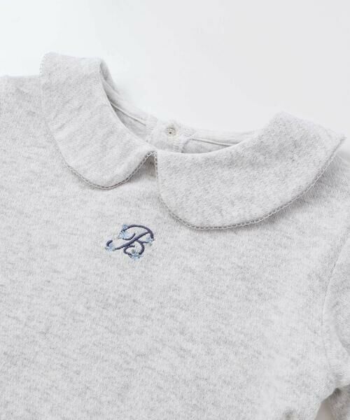 BeBe / べべ ミニ・ひざ丈スカート | 針抜き丸襟長袖ブラウス+サスペンダースカートセット(80~100cm) | 詳細5