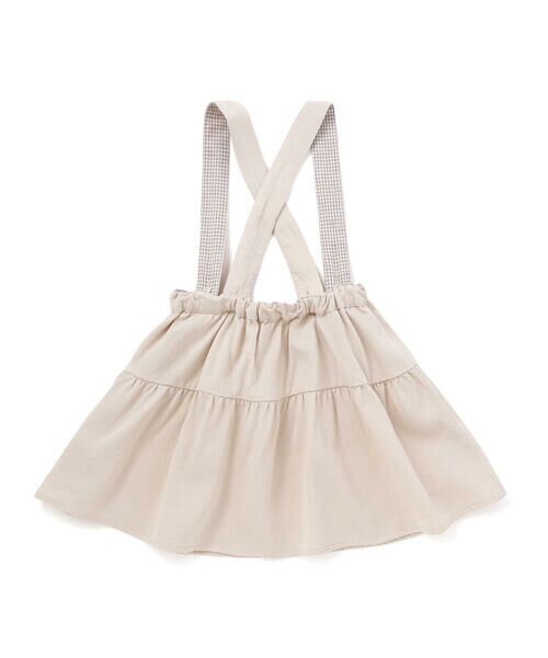 BeBe / べべ ミニ・ひざ丈スカート | 針抜き丸襟長袖ブラウス+サスペンダースカートセット(80~100cm) | 詳細18