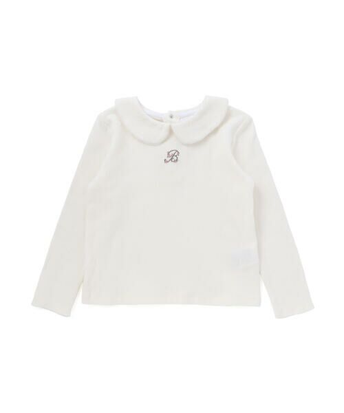 BeBe / べべ ミニ・ひざ丈スカート | 針抜き丸襟長袖ブラウス+サスペンダースカートセット(80~100cm) | 詳細19