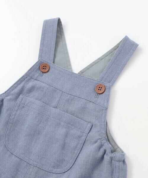 BeBe / べべ サロペット・オールインワン | スラブ天竺肘パッチ長袖Tシャツ+オーバーオールセット(80~90cm) | 詳細5