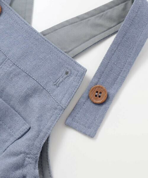 BeBe / べべ サロペット・オールインワン | スラブ天竺肘パッチ長袖Tシャツ+オーバーオールセット(80~90cm) | 詳細6