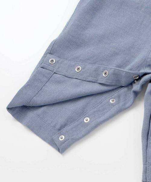 BeBe / べべ サロペット・オールインワン | スラブ天竺肘パッチ長袖Tシャツ+オーバーオールセット(80~90cm) | 詳細9