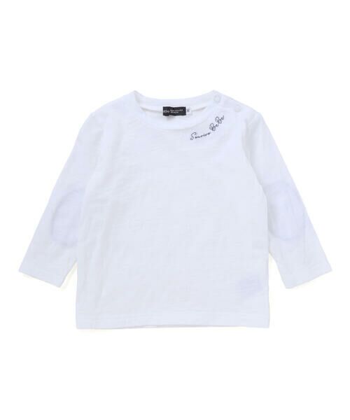 BeBe / べべ サロペット・オールインワン | スラブ天竺肘パッチ長袖Tシャツ+オーバーオールセット(80~90cm) | 詳細2