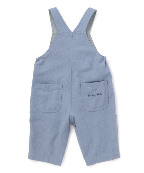 BeBe / べべ サロペット・オールインワン | スラブ天竺肘パッチ長袖Tシャツ+オーバーオールセット(80~90cm) | 詳細4