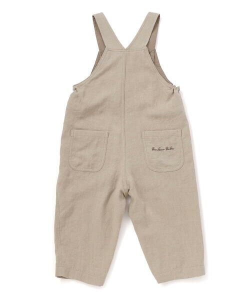 BeBe / べべ サロペット・オールインワン | スラブ天竺肘パッチ長袖Tシャツ+オーバーオールセット(80~90cm) | 詳細19