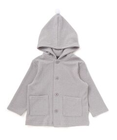 BeBe / べべ カーディガン・ボレロ | メランジワッフルポンポンフード付き長袖カーディガン(80~100cm)