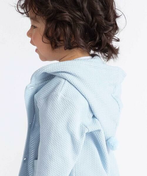 BeBe / べべ カーディガン・ボレロ | メランジワッフルポンポンフード付き長袖カーディガン(80~100cm) | 詳細3