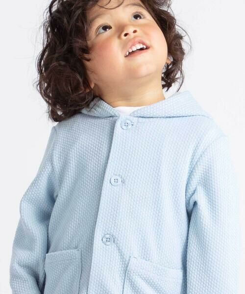 BeBe / べべ カーディガン・ボレロ | メランジワッフルポンポンフード付き長袖カーディガン(80~100cm) | 詳細4