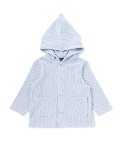 BeBe / べべ カーディガン・ボレロ | メランジワッフルポンポンフード付き長袖カーディガン(80~100cm) | 詳細5