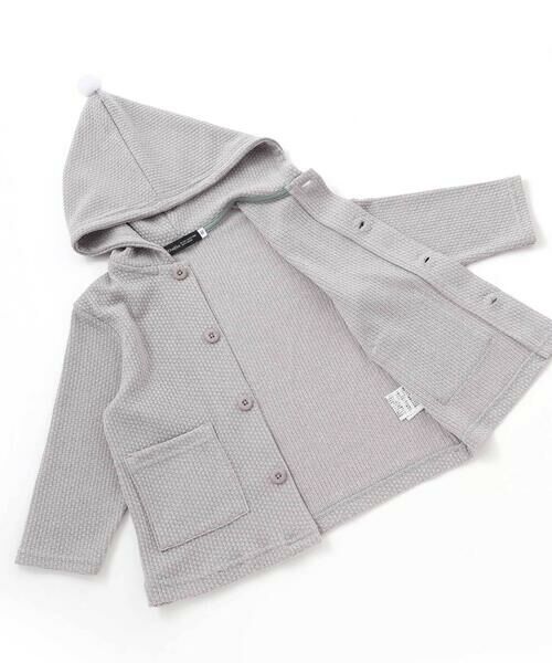 BeBe / べべ カーディガン・ボレロ | メランジワッフルポンポンフード付き長袖カーディガン(80~100cm) | 詳細13