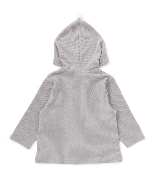 BeBe / べべ カーディガン・ボレロ | メランジワッフルポンポンフード付き長袖カーディガン(80~100cm) | 詳細8