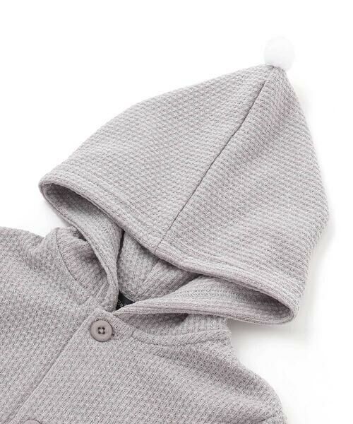 BeBe / べべ カーディガン・ボレロ | メランジワッフルポンポンフード付き長袖カーディガン(80~100cm) | 詳細9