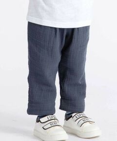 BeBe / べべ チノ・ワークパンツ | コットンガーゼ裾ボーダーロングパンツ(80~100cm)