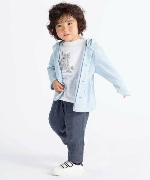 BeBe / べべ チノ・ワークパンツ | コットンガーゼ裾ボーダーロングパンツ(80~100cm) | 詳細2