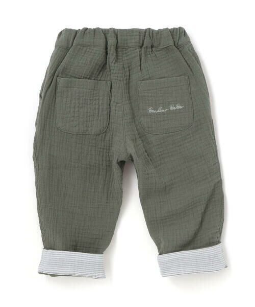BeBe / べべ チノ・ワークパンツ | コットンガーゼ裾ボーダーロングパンツ(80~100cm) | 詳細7