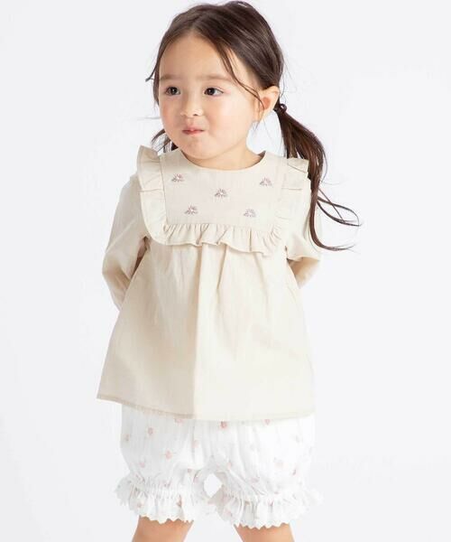 BeBe / べべ ベビー・キッズウエア | 【お揃い】花柄裾レースフリルブルマ(80~90cm) | 詳細3