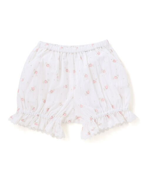 BeBe / べべ ベビー・キッズウエア | 【お揃い】花柄裾レースフリルブルマ(80~90cm)（ピンク系）