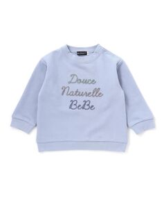 BeBe / べべ Tシャツ | カノコチェーンステッチロゴ長袖Tシャツ(80~100cm)