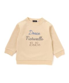 BeBe / べべ Tシャツ | カノコチェーンステッチロゴ長袖Tシャツ(80~100cm)