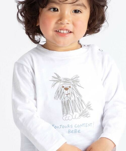 BeBe / べべ Tシャツ | スラブ天竺DOGプリント長袖Tシャツ(80~100cm) | 詳細2