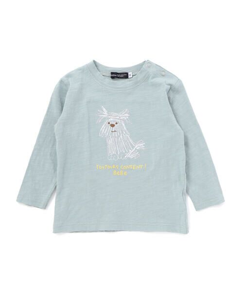 BeBe / べべ Tシャツ | スラブ天竺DOGプリント長袖Tシャツ(80~100cm) | 詳細6
