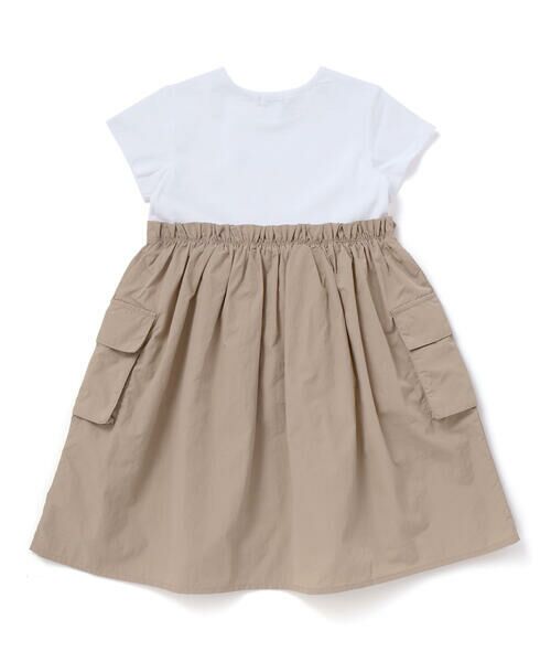BeBe / べべ ミニ丈・ひざ丈ワンピース | タフタ×天竺ギャザー切り替え半袖ワンピース(80~150cm) | 詳細11