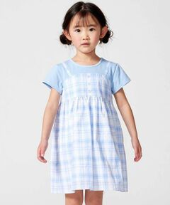BeBe / べべ ミニ丈・ひざ丈ワンピース | マドラスチェックキャミドッキングワンピース(80~150cm)