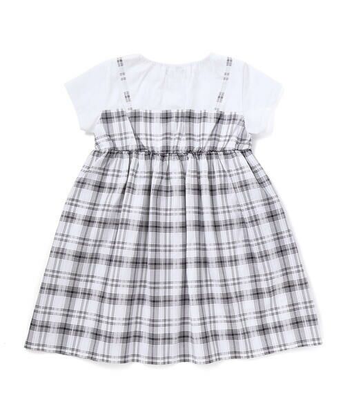 BeBe / べべ ミニ丈・ひざ丈ワンピース | マドラスチェックキャミドッキングワンピース(80~150cm) | 詳細2