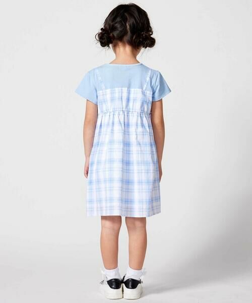 BeBe / べべ ミニ丈・ひざ丈ワンピース | マドラスチェックキャミドッキングワンピース(80~150cm) | 詳細12