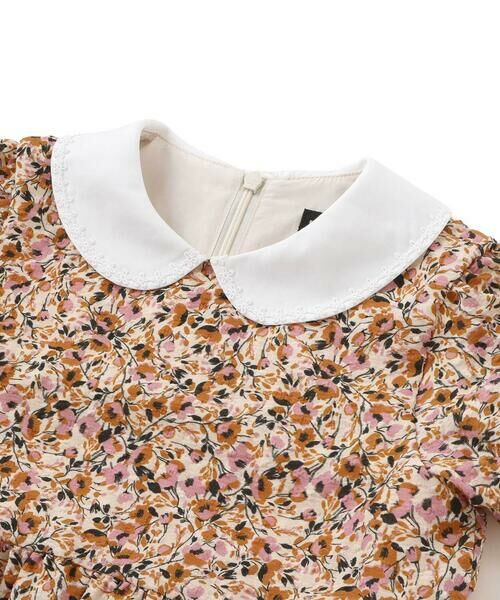 BeBe / べべ ミニ丈・ひざ丈ワンピース | 【DEVEAUX】丸襟ヴィンテージフラワープリントパフスリーブワンピース(100~130cm) | 詳細2