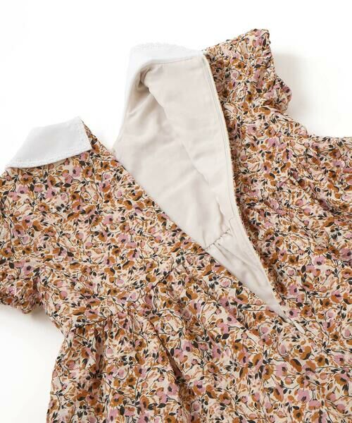 BeBe / べべ ミニ丈・ひざ丈ワンピース | 【DEVEAUX】丸襟ヴィンテージフラワープリントパフスリーブワンピース(100~130cm) | 詳細6
