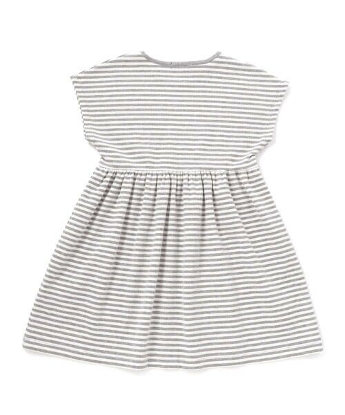 BeBe / べべ ナイロンジャケット | ボーダーギャザーワンピース+シアータフタロングパーカーセット(100~150cm) | 詳細12