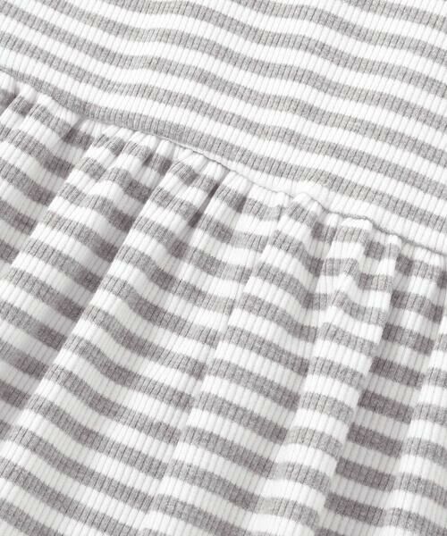 BeBe / べべ ナイロンジャケット | ボーダーギャザーワンピース+シアータフタロングパーカーセット(100~150cm) | 詳細15