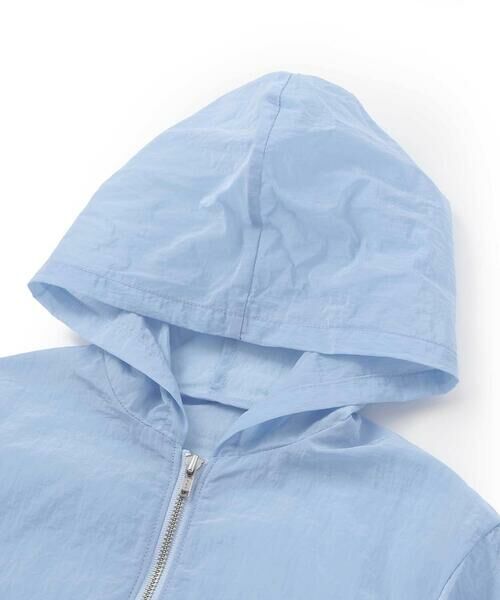 BeBe / べべ ナイロンジャケット | ボーダーギャザーワンピース+シアータフタロングパーカーセット(100~150cm) | 詳細18