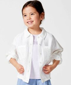 BeBe / べべ シャツ・ブラウス | シアーチェックオーバーシャツ+ロゴ半袖Tシャツセット(100~160cm)