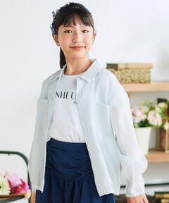 BeBe / べべ シャツ・ブラウス | シアーチェックオーバーシャツ+ロゴ半袖Tシャツセット(100~160cm)