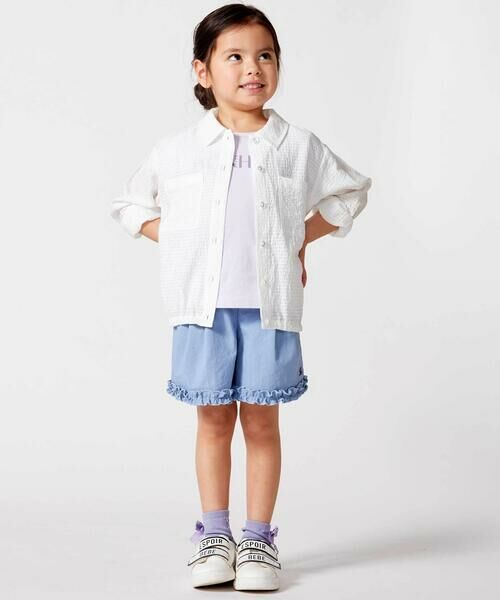 BeBe / べべ シャツ・ブラウス | シアーチェックオーバーシャツ+ロゴ半袖Tシャツセット(100~160cm) | 詳細2